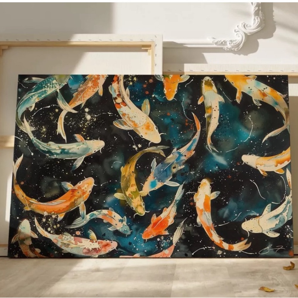 "KRAZY KOI"
24"X36" QUALITY CANVAS ART PRINT READY TO HANG
Print of Watercolor